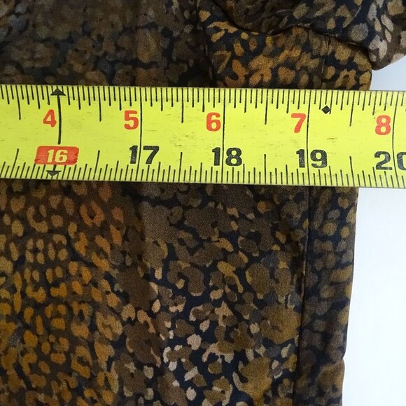 Kobi Halperin Animal Leopard Print Silk Blouse Women Size S Long Bell Sleeves - Picture 10 of 13